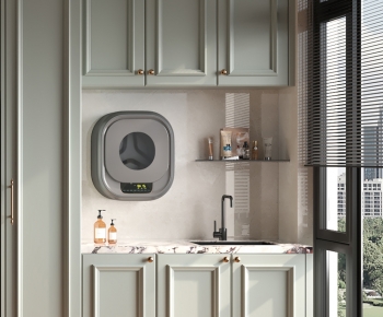 Simple European Style Laundry Cabinet-ID:724824917