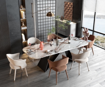 Modern Dining Table And Chairs-ID:381495959