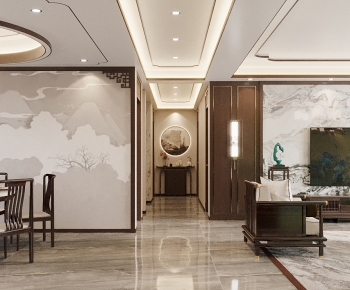 New Chinese Style A Living Room-ID:668112046