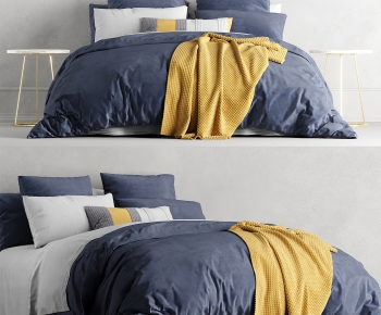 Nordic Style Double Bed-ID:980520239