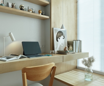 Modern Computer Desk And Chair-ID:851645955
