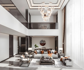 New Chinese Style A Living Room-ID:689554934