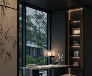 New Chinese Style Computer Desk And Chair-ID:608270218