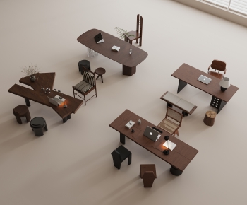 Modern Computer Desk And Chair-ID:442290075