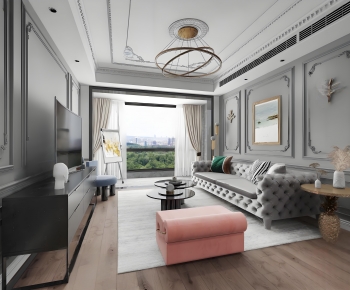 Simple European Style A Living Room-ID:666167025