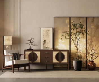 New Chinese Style Entrance Cabinet-ID:462541107