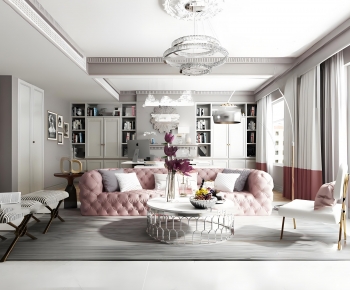 Simple European Style A Living Room-ID:737937932