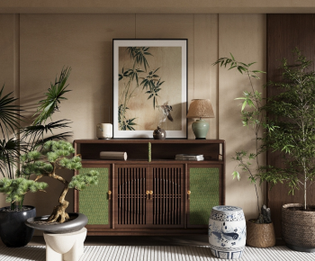 New Chinese Style Entrance Cabinet-ID:424097069