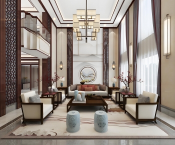 New Chinese Style A Living Room-ID:931164989