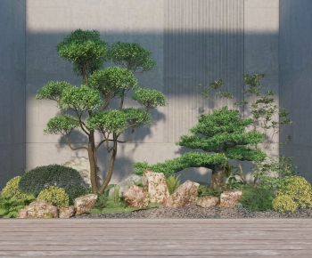 现代庭院下沉天井景观植物小品-ID:270938977