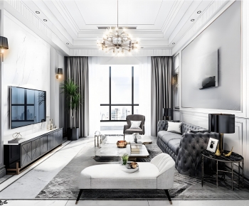 Simple European Style A Living Room-ID:592475894