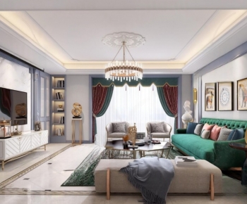 Simple European Style A Living Room-ID:388044125