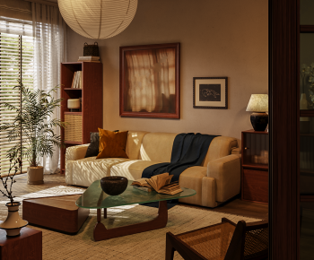 Wabi-sabi Style A Living Room-ID:849286089