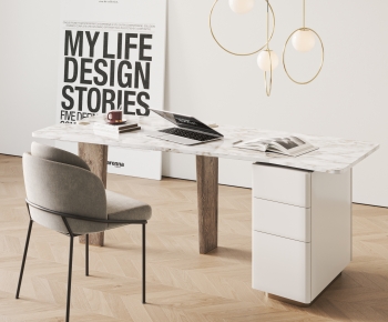 Modern Computer Desk And Chair-ID:561294081