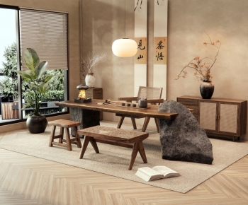 New Chinese Style Tea Tables And Chairs-ID:995047092