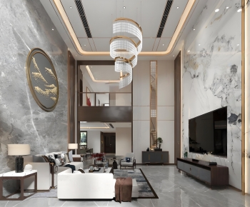 New Chinese Style A Living Room-ID:649863962