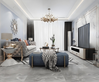 Simple European Style A Living Room-ID:892576939