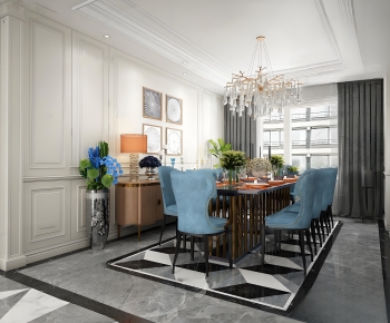 Simple European Style Dining Room-ID:967679024