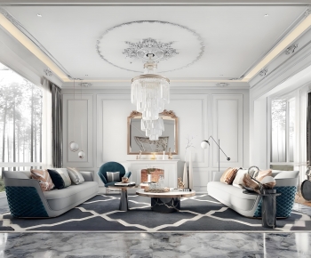 Simple European Style A Living Room-ID:558871986