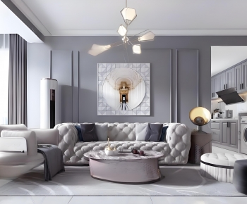 Simple European Style A Living Room-ID:906181106