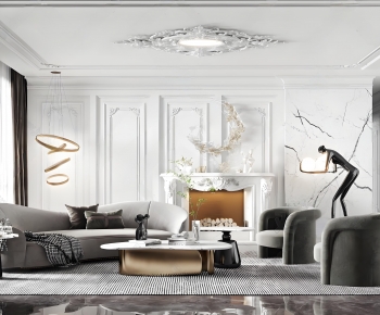 Simple European Style A Living Room-ID:444719823
