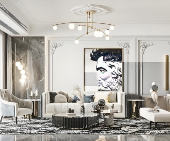Simple European Style A Living Room-ID:557039029