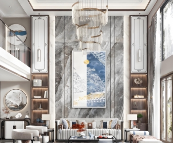 New Chinese Style A Living Room-ID:516433956