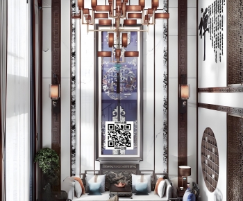 New Chinese Style A Living Room-ID:803266059