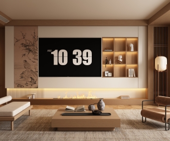New Chinese Style A Living Room-ID:369426012