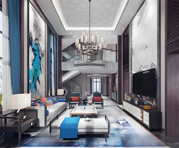 New Chinese Style A Living Room-ID:623970015