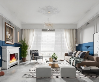 Simple European Style A Living Room-ID:815159086