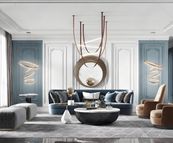 Simple European Style A Living Room-ID:655891909