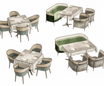 Southeast Asian Style Dining Table And Chairs-ID:660842903