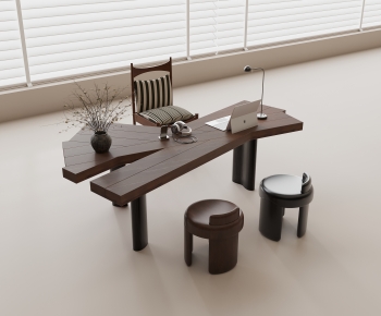 Modern Computer Desk And Chair-ID:476532947