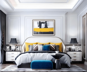 Simple European Style Bedroom-ID:873410778