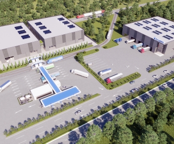 Modern Architectural Bird's-eye View Planning-ID:245832926