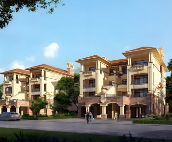 Simple European Style Double Townhouse-ID:471076015