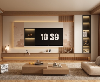 New Chinese Style A Living Room-ID:501188045