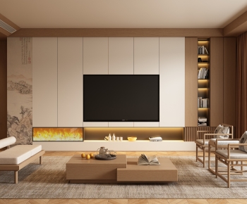New Chinese Style A Living Room-ID:660384893