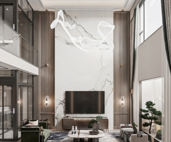 New Chinese Style A Living Room-ID:726145985