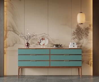 New Chinese Style Entrance Cabinet-ID:598220117