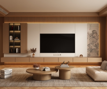 New Chinese Style A Living Room-ID:490536933