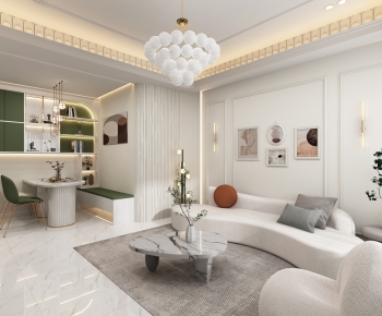 Simple European Style A Living Room-ID:490852122