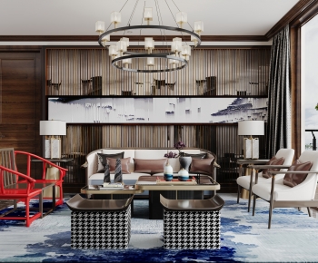 New Chinese Style A Living Room-ID:259996892