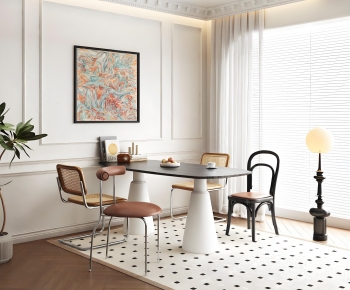 French Style Dining Table And Chairs-ID:373620038