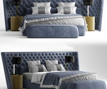Simple European Style Double Bed-ID:924746045