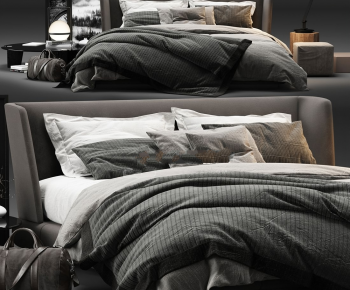 Modern Double Bed-ID:784030029