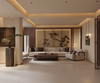New Chinese Style A Living Room-ID:166074046
