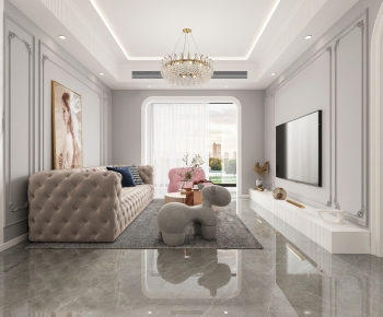 Simple European Style A Living Room-ID:342709061