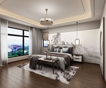 New Chinese Style Bedroom-ID:408615112